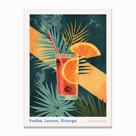 Art Deco Fruity Cocktail 2 Poster Canvas Print