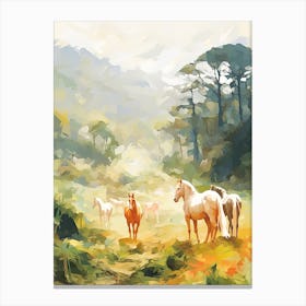 Horses Painting In Monteverde, Costa Rica 2 Canvas Print