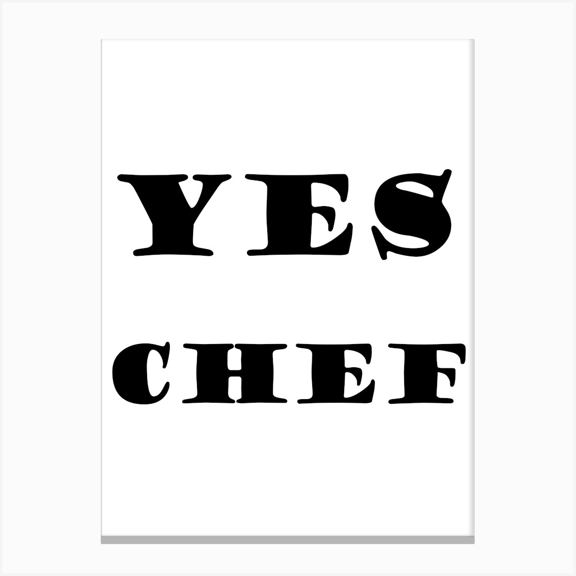 Yes Chef, Retro French Kitchen, Dorm Decor, College Trendy Poster Canvas Print by Articraft