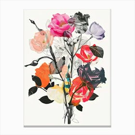 Rose 6 Collage Flower Bouquet Canvas Print