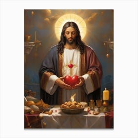Jesus Holding A Heart 1 Canvas Print