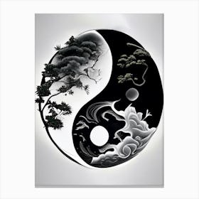 Black And White Yin and Yang 5, Illustration Canvas Print