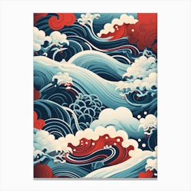 Japanese Tsunami Wave Art Print Canvas Print