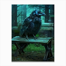 Crow Illustration Canvas Print
