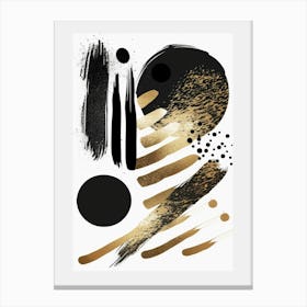 Abstract Black And Gold Painting 19 Canvas Print