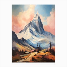 Mount Logan Canada 3 Mountain Painting Canvas Print