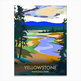 Yellowstone National Park Matisse Style Vintage Travel Poster 3 Canvas Print