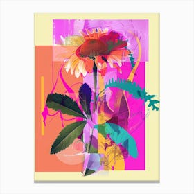 Daisy 4 Neon Flower Collage Canvas Print