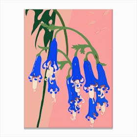Bluebells Flower Big Bold Illustration 1 Canvas Print
