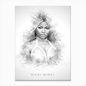 Nicki Minaj Rapper Sketch Canvas Print