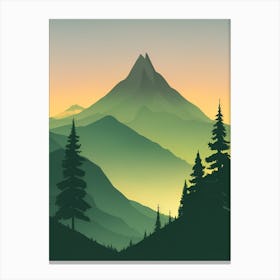 Misty Mountains Vertical Background In Green Tone 11 Canvas Print