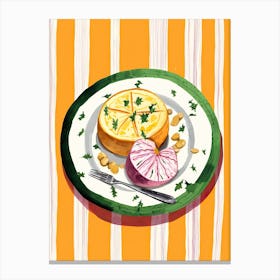 A Plate Of Pumpkins, Autumn Food Illustration Top View 46 Canvas Print