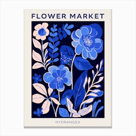 Blue Flower Market Poster Hydrangea 7 Canvas Print