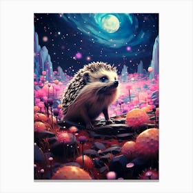 Hedgehog In The Moonlight Canvas Print