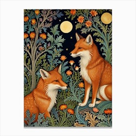 William Morris Foxes In The Moonlight Canvas Print