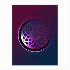 Geometric Neon Glyph on Jewel Tone Triangle Pattern 052 Canvas Print
