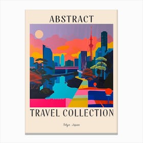 Abstract Travel Collection Poster Tokyo Japan 1 Canvas Print