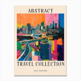 Abstract Travel Collection Poster Seoul South Korea 7 Canvas Print
