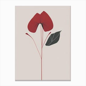 Red Trillium Wildflower Simplicity Canvas Print