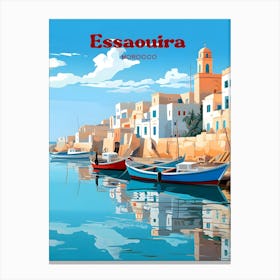 Essaouira Morocco Street view Travel Illustration Canvas Print