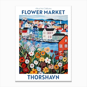 Thorshavn Flower Market Floral Art Print Travel Print Plant Art Modern Style Canvas Print