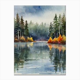 Watercolor Of A Lake 4 Canvas Print