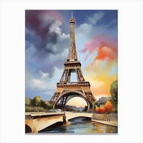 Eiffel Tower art print 5 Canvas Print