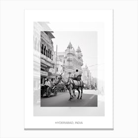 Poster Of Hyderabad, India, Black And White Old Photo 3 Canvas Print