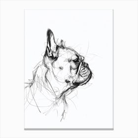 French Bulldog Charcoal Line 1 Canvas Print