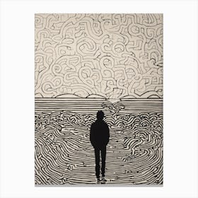 Man Walking In The Water Canvas Print