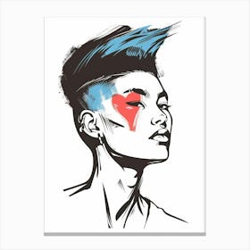 Girl With A Mohawk Canvas Print