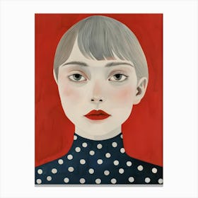 Polka Dot Girl 6 Canvas Print