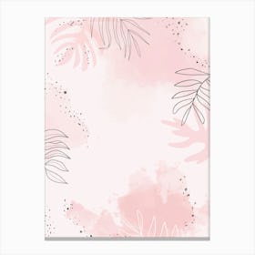Watercolor Background With Palm Leaves Canvas Print