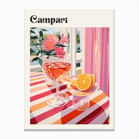 Campari 2 Retro Cocktail Poster Canvas Print