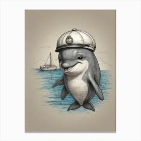 Sailor Dolphin Canvas Print