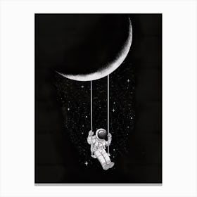 Swinging Astronaut Canvas Print