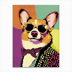 Super Cool Corgi Illustration Pop 6 Canvas Print