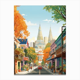 Bangkok In Autumn Fall Travel Art 4 Canvas Print