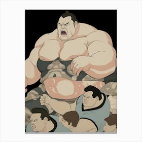 Sumo Wrestlers Japanese 4 Canvas Print