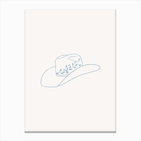 Cowboy Hat Blue Canvas Print