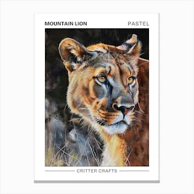 Mountain Lion Pastel Watercolour 4 Poster Leinwandbild