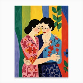 Two Women Hugging 1 Canvas Print