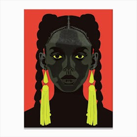 Black Girl With Yellow Earrings Canvas Print