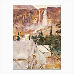 Camp And Waterfall (1916), John Singer Sargent Canvas Print