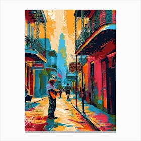 Frenchmen Street Retro Pop Art 4 Canvas Print