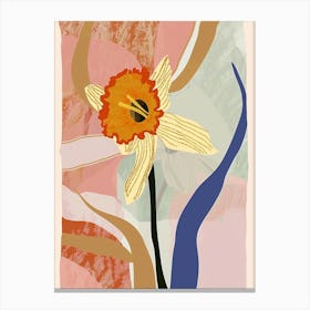 Colourful Flower Illustration Daffodil 3 Canvas Print