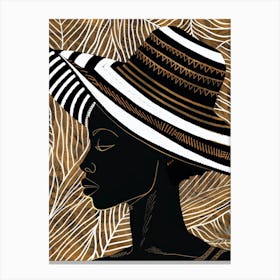 African Woman In Hat 1 Canvas Print