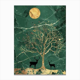 Deer In The Moonlight 2 Canvas Print