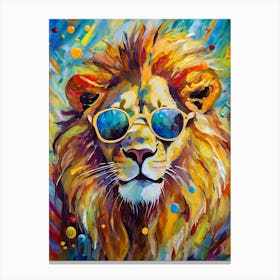 Lion In Sunglasses 1 Canvas Print