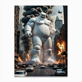 The Giant Beast Causes Chaos Canvas Print